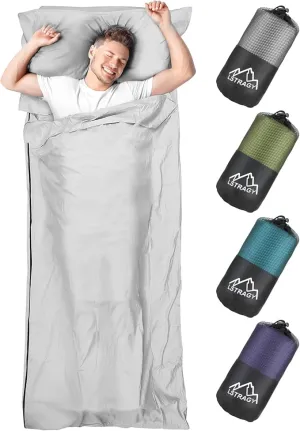 Sleeping Bag Liner, Adult Sleep Sack & Travel Sheets, Lightweight Single and Portable Camping Sleeping Bag Liners - Ideal for Traveling, Hostels and Camping