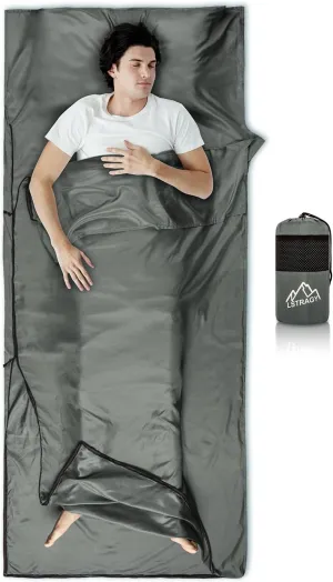 Sleeping Bag Liner,14oz Ultralight Sefl Tan Sleep Sack with 2 Way Zipper, Expose Feet Separately, Adult Sleep Sack & Travel Sheets for Camping, Hiking, Traveling Backpacking,Hotel