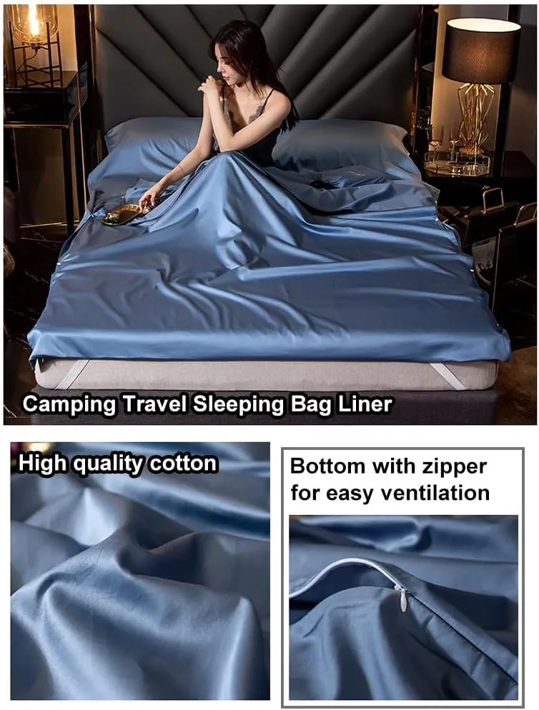 Sleeping Bag Liners Compact Adult Sleeping Bag Liner, Comfortable Cotton Sleeping Bag Sheets for Outdoor Camping Travel, Single Double Sleeping Bag, for All Seasons