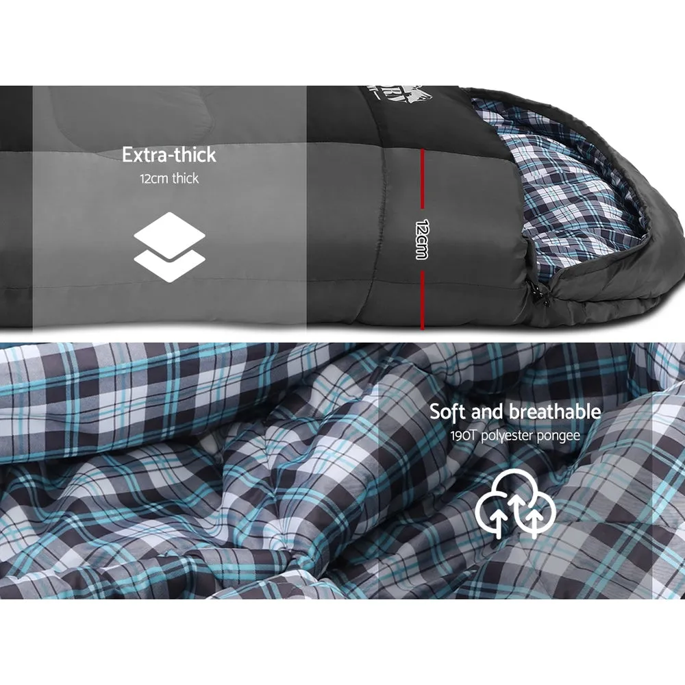 Sleeping Bag Single Thermal Camping Hiking Tent Black  -20°C