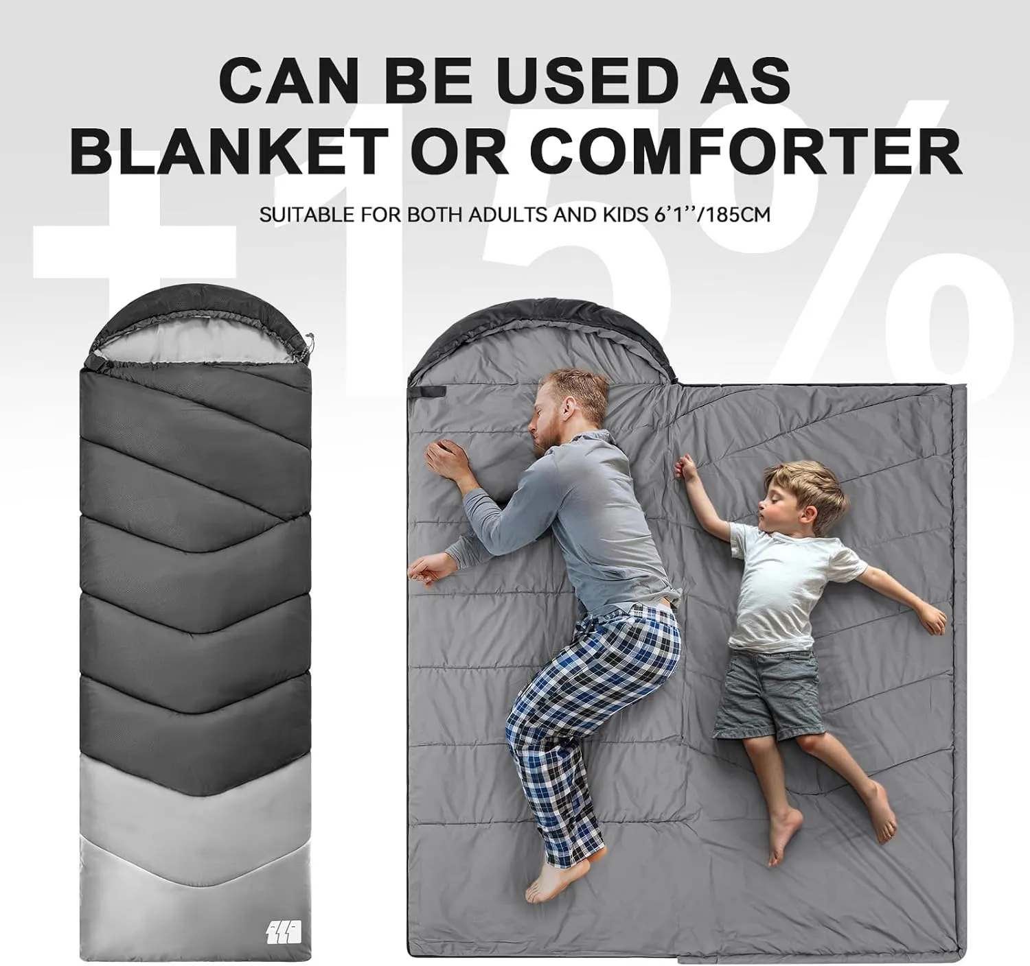 Sleeping Bags for Adults Cold Weather,Portable, Waterproof,Lightweight Sleeping Bag for Tall Girls Boys with Compression Sack for Warm Camping, Hiking, Outdoor & Indoor