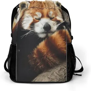 Sleeping in A Tree Drawstring Backpack Swimming Gym Bag with Shoes Compartment Sackpack for Women Men Sports Bag
