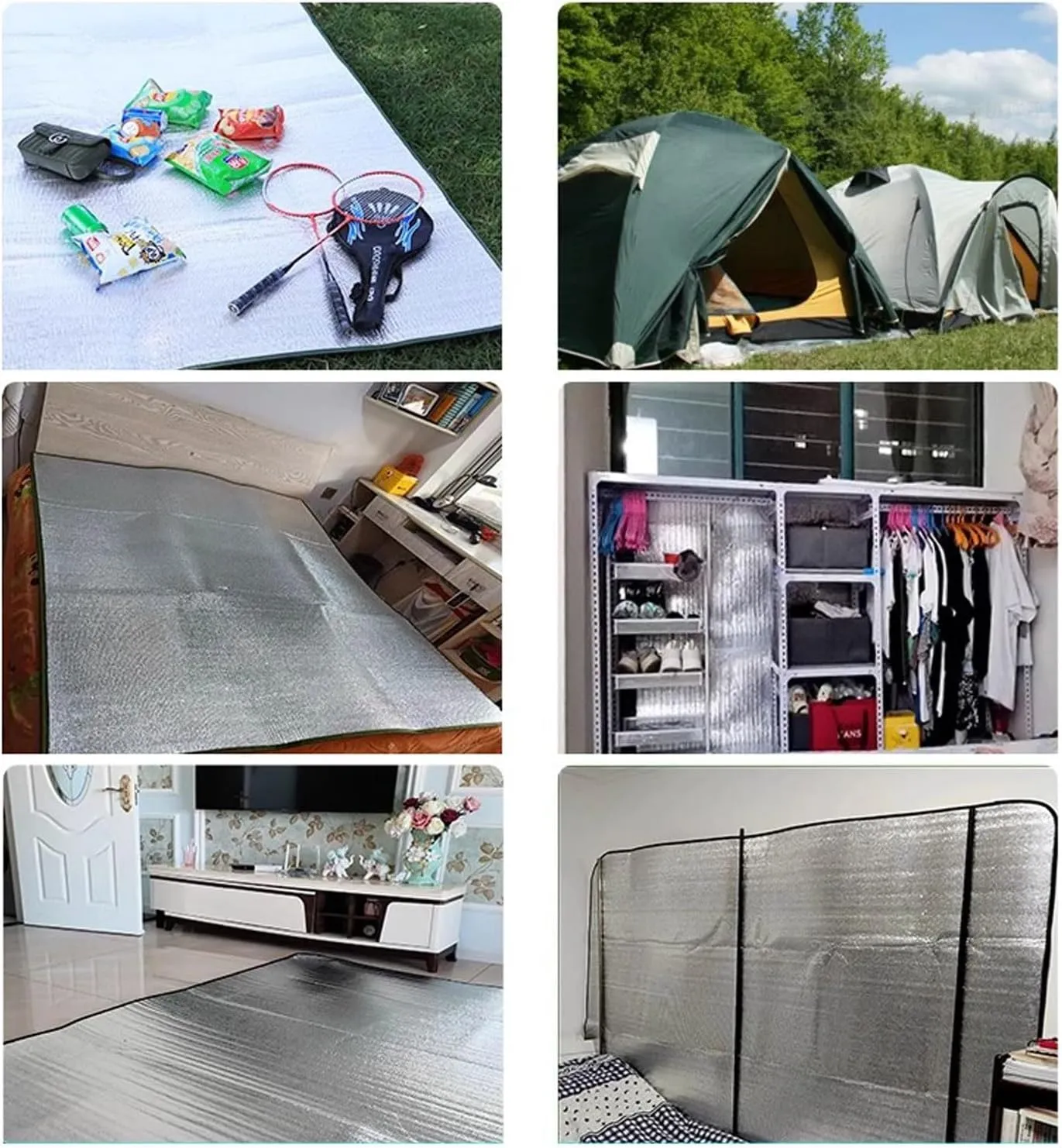 Sleeping Mats for Camping Ground Mat Aluminum Sleeping Foam Mat, with Storage Bag, Insulating Thermal Waterproof Mat Foldable Double-Sided Tent Pad Ultralight Floor Mat of Aluminum Foil
