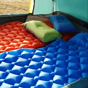Sleeping Pad for Camping, 75 inches Ultralight Inflatable Camping Mat with Built-in Pump Sleeping Pads, Compact & Lightweight Camping Mattress for Backpacking, Hiking, Travel, Tents (Blue_B)