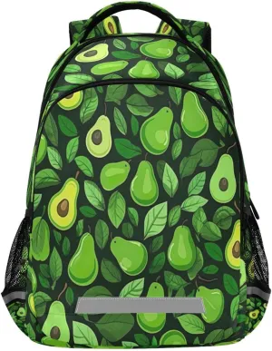 Small Avocado Slices Design Waterproof Backpack - Casual Outdoor Sports Daypack with Ergonomic Shoulder Straps#248