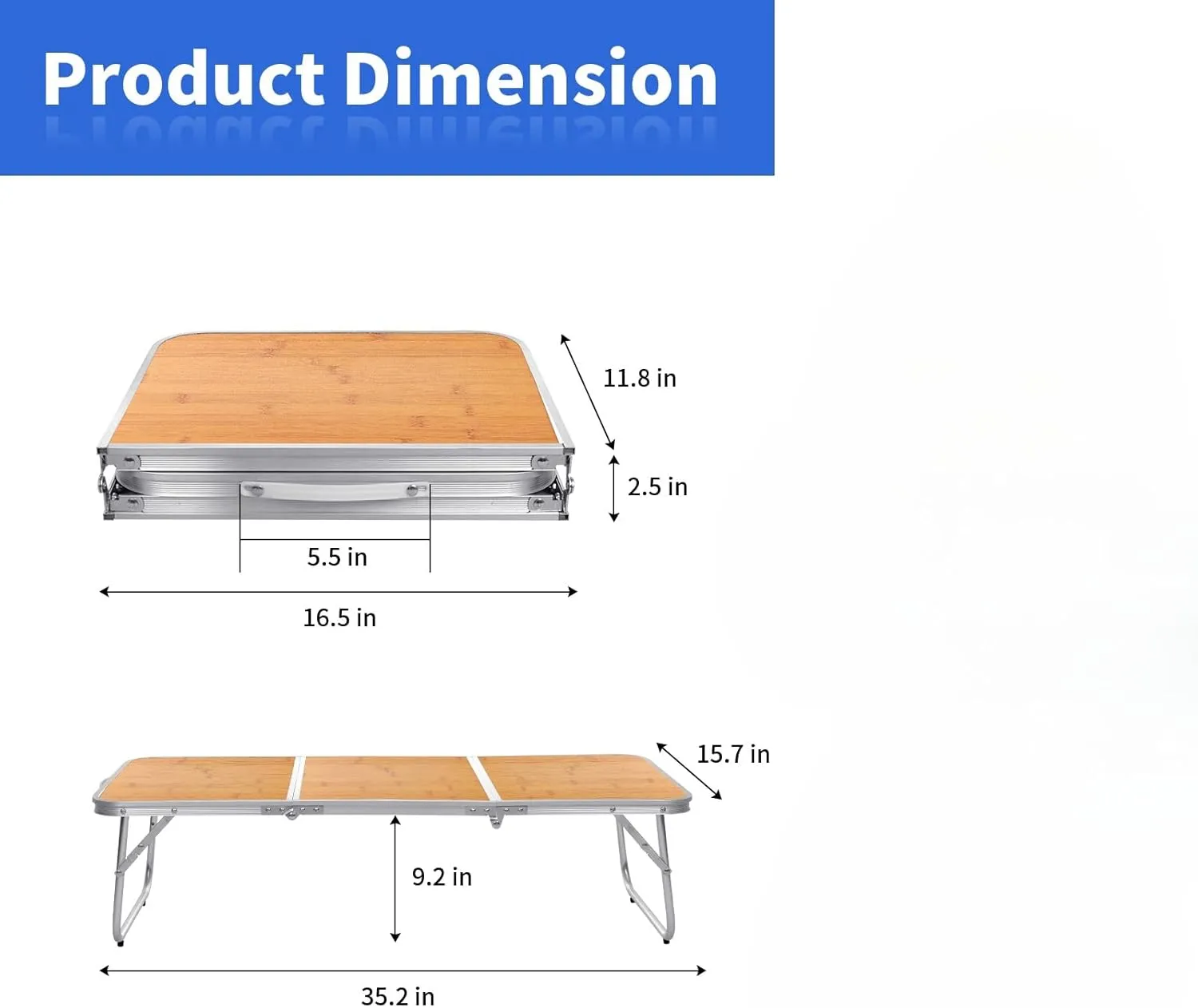 Small Camping Table 3FT Folding Picnic Table Foldable Low Camp Table Portable Short Aluminum Outdoor Short Floor Beach BBQ Yellow 35.2×15.7 inch