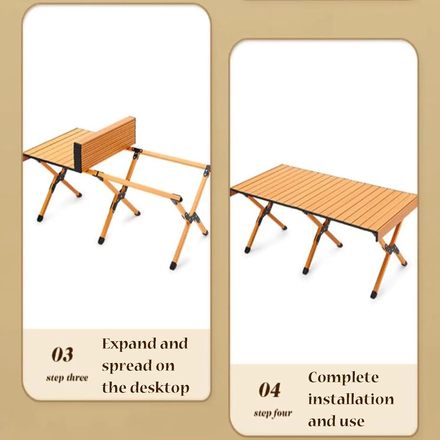 Small Camping Table Picnic Table Portable Roll Up Desktop Table Lightweight Rustless with Carry Bag for Outdoor