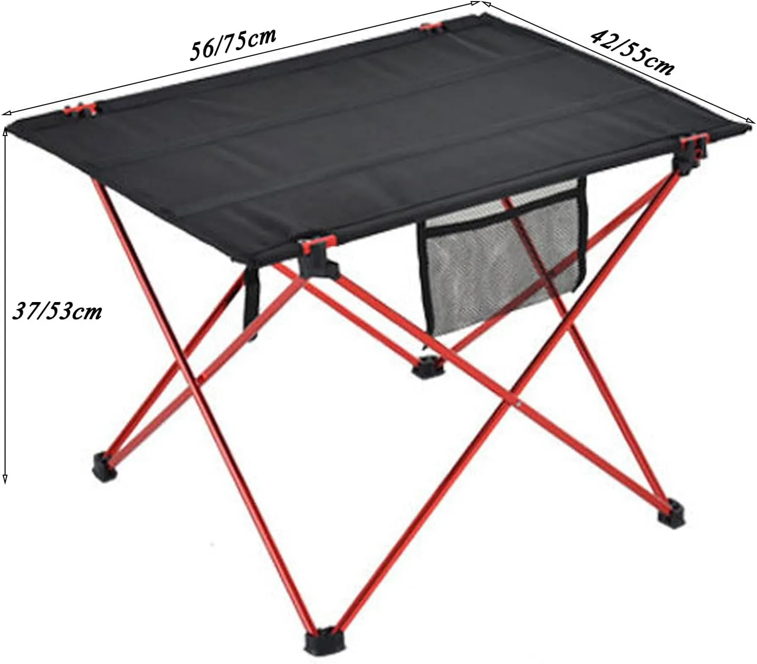 Small Folding Camping Table with Aluminum Table Leg, Portable Beach Table for Sand with Carrying Bag, Prefect for Outdoor, Picnic, BBQ, Cooking, Festival (Silver Gray 56×