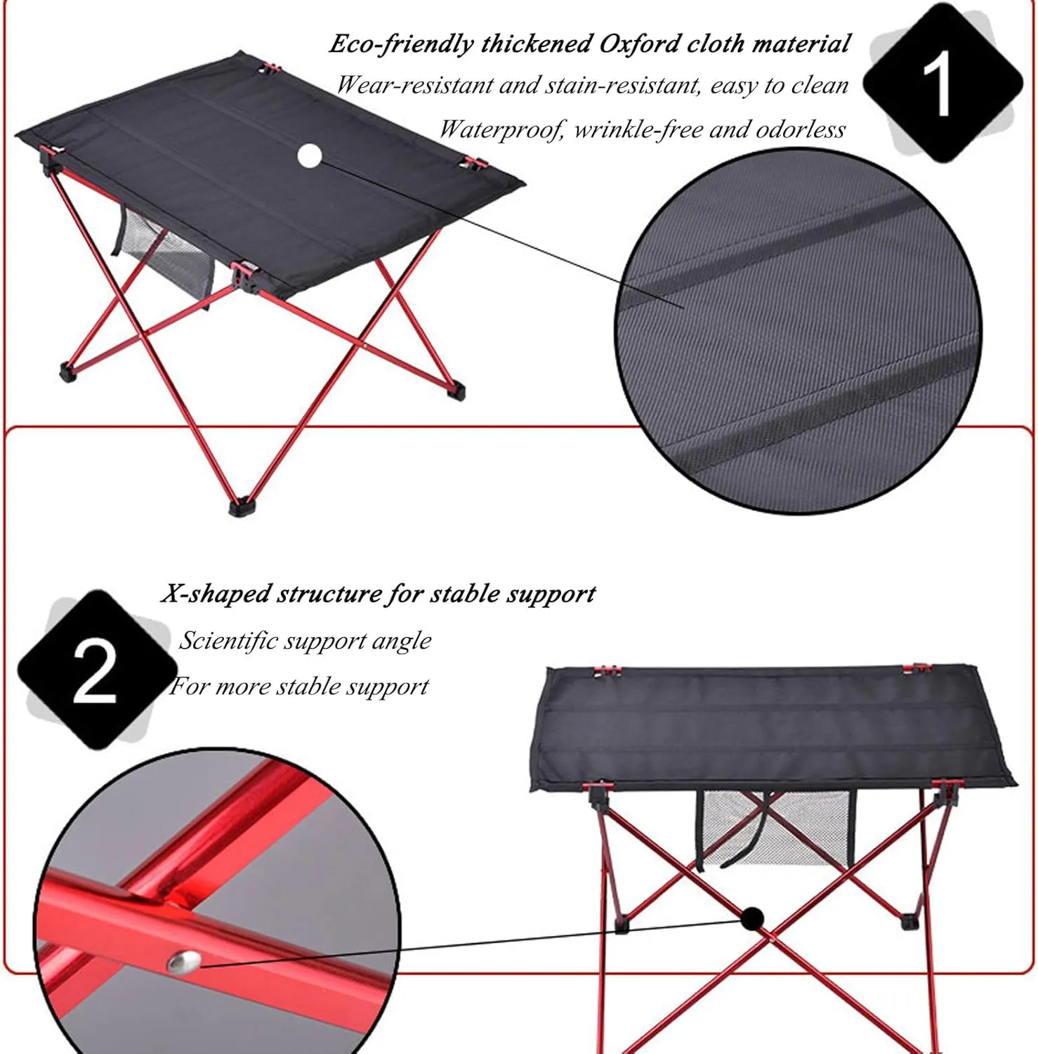Small Folding Camping Table with Aluminum Table Leg, Portable Beach Table for Sand with Carrying Bag, Prefect for Outdoor, Picnic, BBQ, Cooking, Festival (Silver Gray 56×