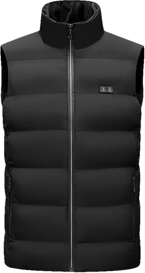 Smart Heating Vest with Three-level Temperature Control, Dual-control Switch Design, Rechargeable Vest (Power Bank Not Included) (Color : Black, Size : 3X-Large)