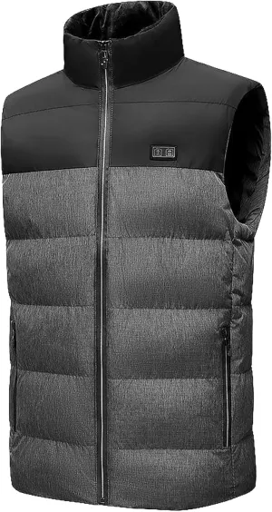 Smart Heating Vest with Three-level Temperature Control, Dual-control Switch Design, Rechargeable Vest (Power Bank Not Included) (Color : Gray, Size : 5X-Large)