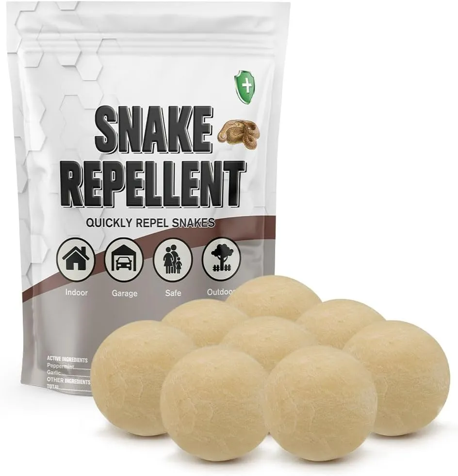Snake Repellents for Yard Powerful, Snakes Repellents for Outdoors, Keep Snake Away Repellent for Home, Pet Safe,Rattlesnake Repellent 8 Balls/Bag