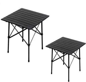 SOBOUR Aluminum Camping Table Portable Picnic Table Roll Up Camping Table Compact Structure with Carry Bag for Camp Party & Events