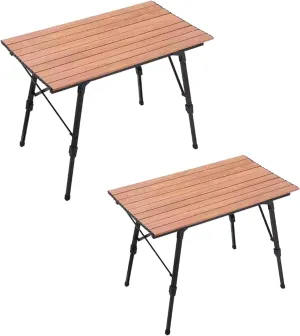 SOBOUR Lifting Folding Camping Table Aluminum Alloy Picnic Table Ultralight Compact Camping Table Roll Up Table Top with Carry Bag