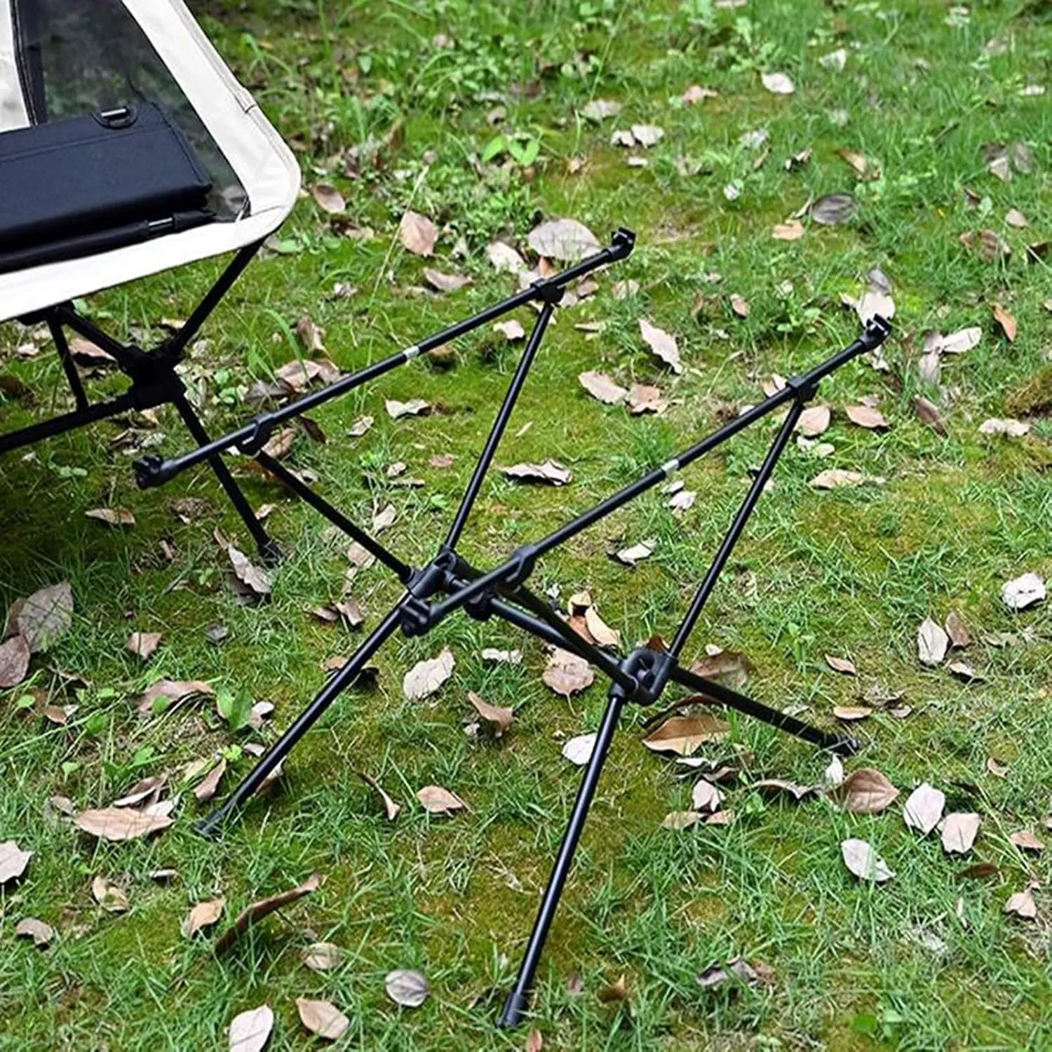 SOBOUR Lightweight Camping Table Cloth Roll-Up Picnic Tables Aluminum Frame Foldable Camping Table Easy to Assembly for Outdoor, Black-a