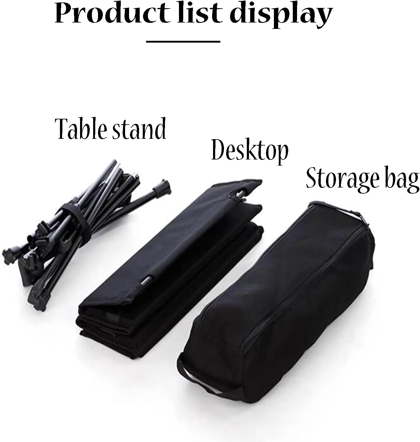 SOBOUR Lightweight Camping Table Cloth Roll-Up Picnic Tables Aluminum Frame Foldable Camping Table Easy to Assembly for Outdoor, Black-c
