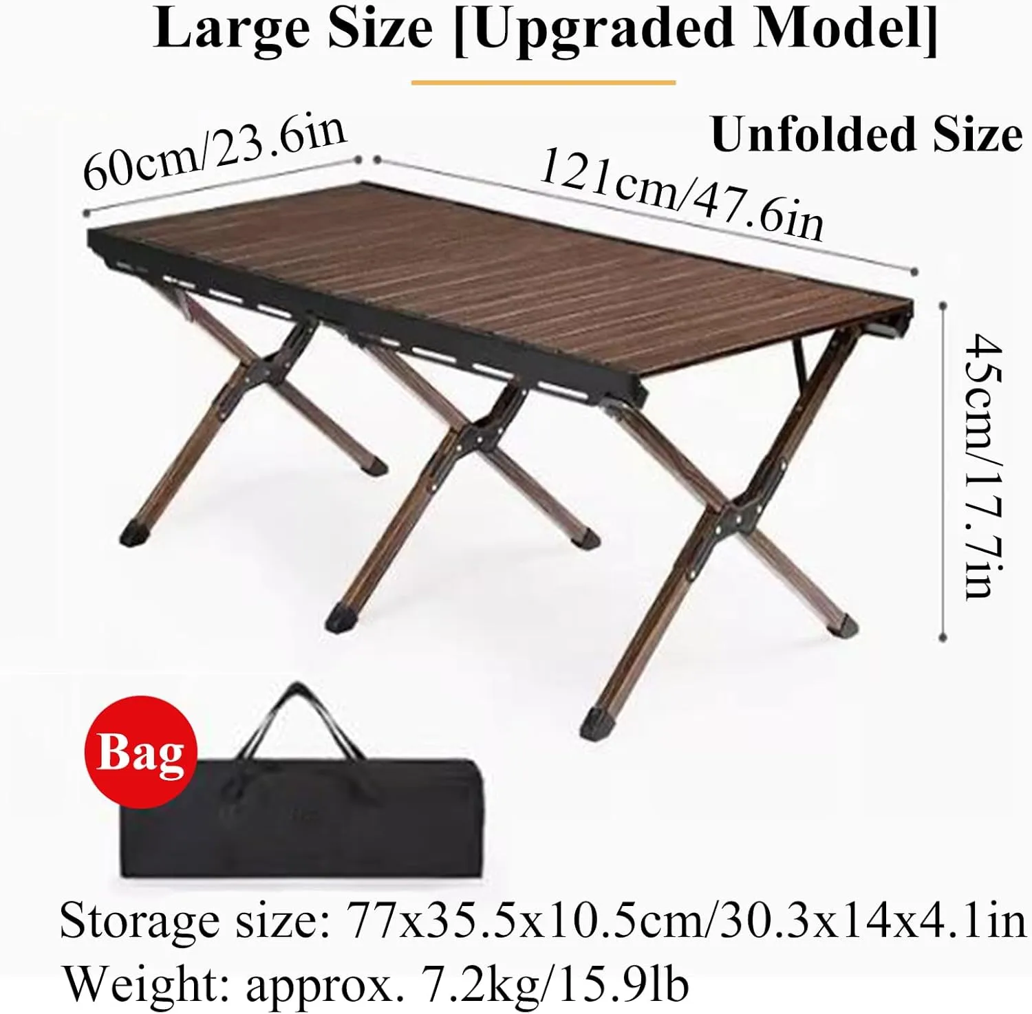 SOBOUR Outdoor Camping Table Aluminum Folding Camping Table Portable Picnic Table Compact Roll Up Desktop with Carry Bag for Camp
