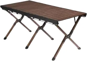 SOBOUR Outdoor Camping Table Aluminum Folding Camping Table Portable Picnic Table Compact Roll Up Desktop with Carry Bag for Camp