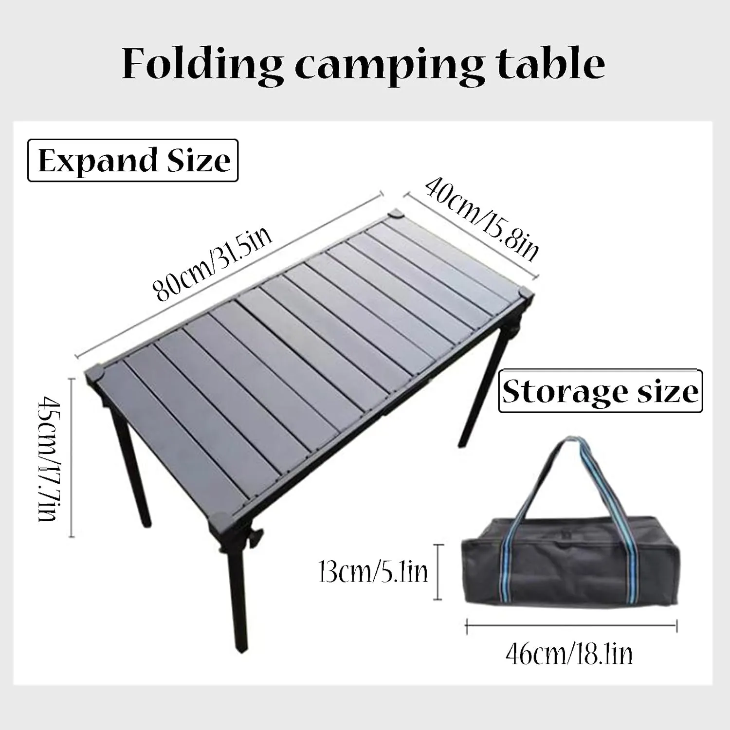 SOBOUR Ultralight Camping Table Outdoor Picnic Table Aluminum Folding Camping Table Roll Up Desktop with Carry Bag for Camp Picnic, Walnut