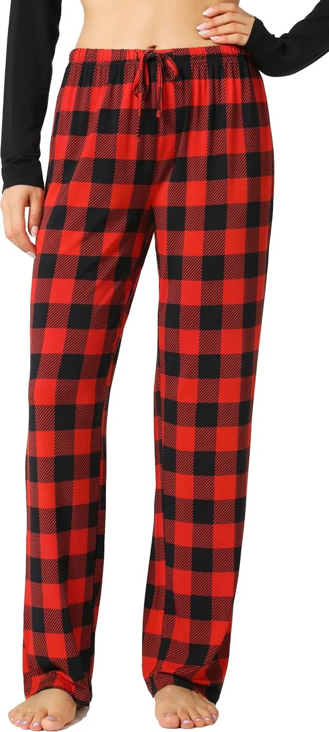 Soft Viscose Pajama Pants for Women, Comfy Lounge Sleep Pants Pj Bottoms Drawstring Sleepwear