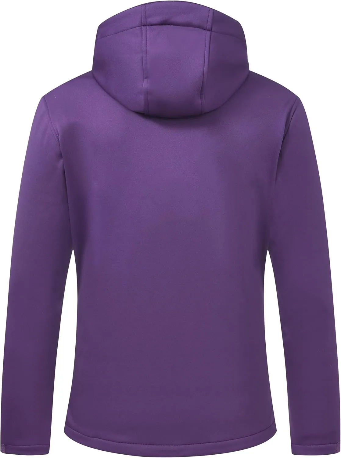 Softshell Jacket Women Fleece Lined Lightweight Jacket Waterproof Coat with Hooded Outdoor Hiking