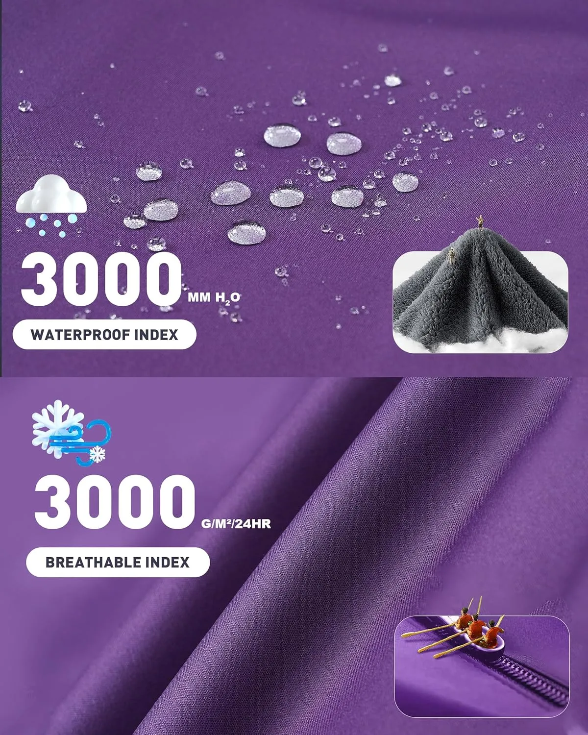 Softshell Jacket Women Fleece Lined Lightweight Jacket Waterproof Coat with Hooded Outdoor Hiking
