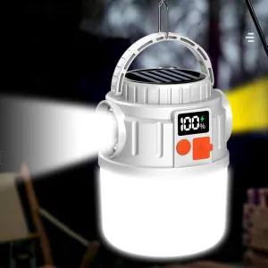 Solar Camping Emergency Lantern: LED Solar Lantern Flashlights with 2 Powered Ways Charging for Phone Emergency Light for Power Outages, Hiking, Travel, Hurricane,Survival Kits