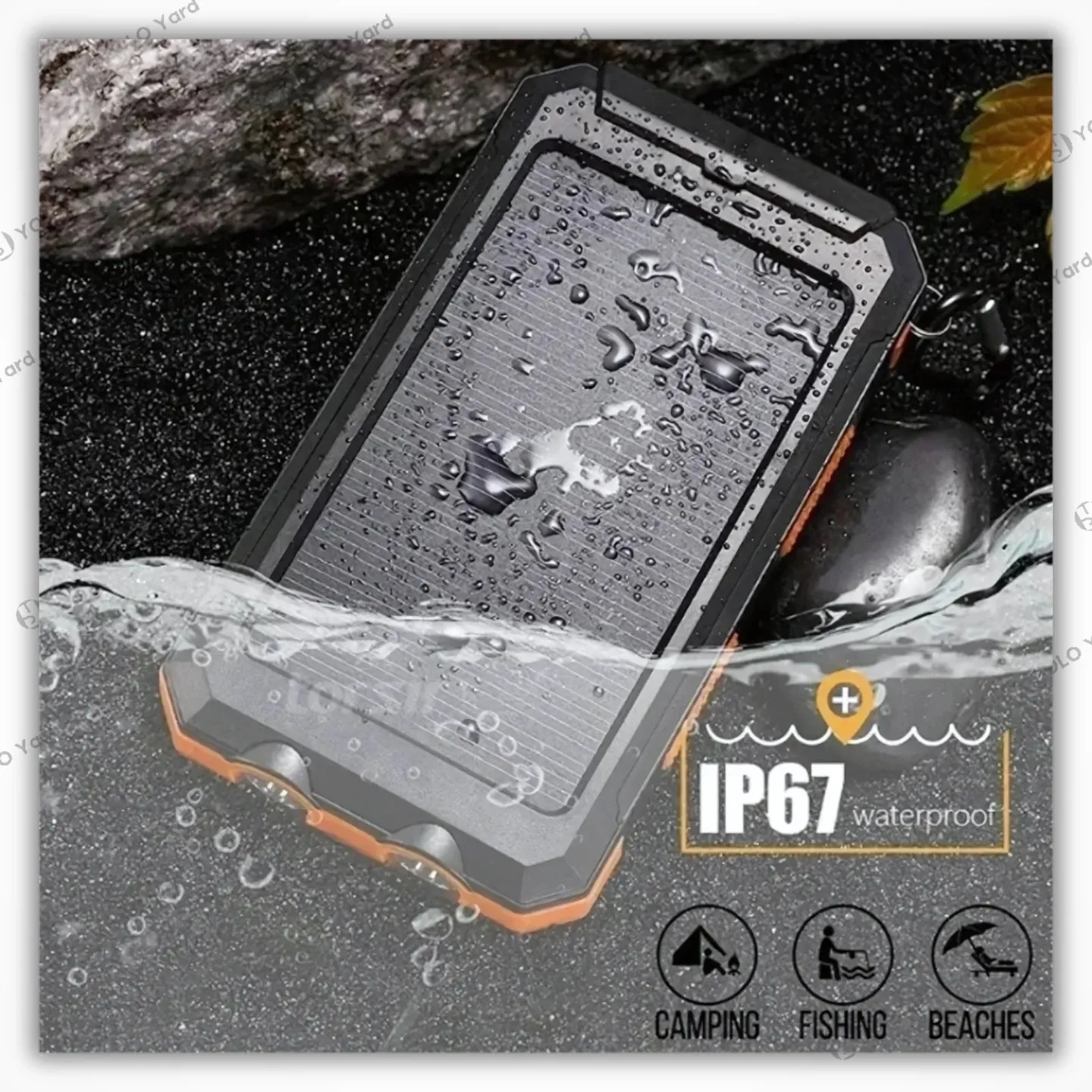 Solar Charger Power Bank | High-Capacity 20000mAh 2-USB 3.0 USB-C