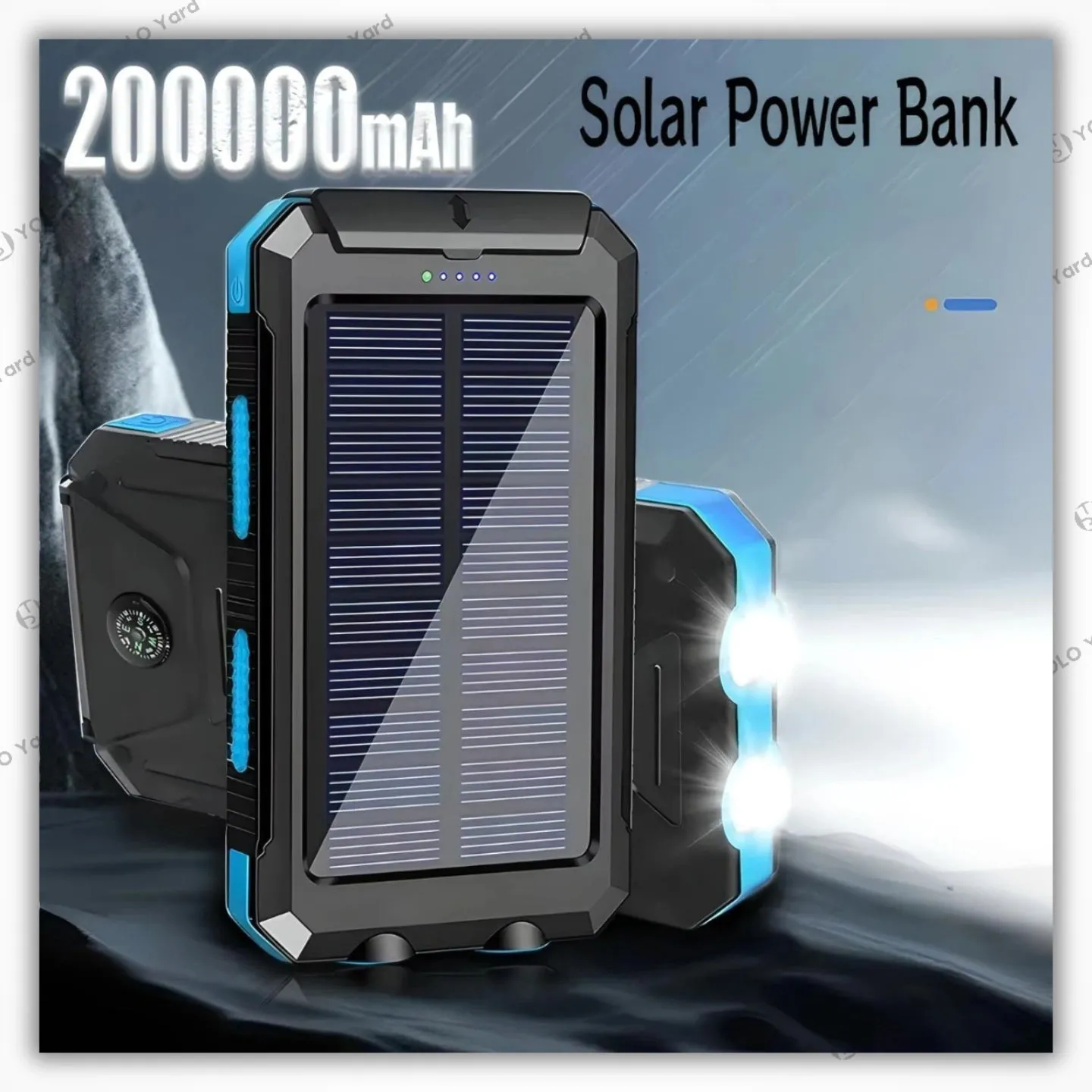 Solar Charger Power Bank | High-Capacity 20000mAh 2-USB 3.0 USB-C