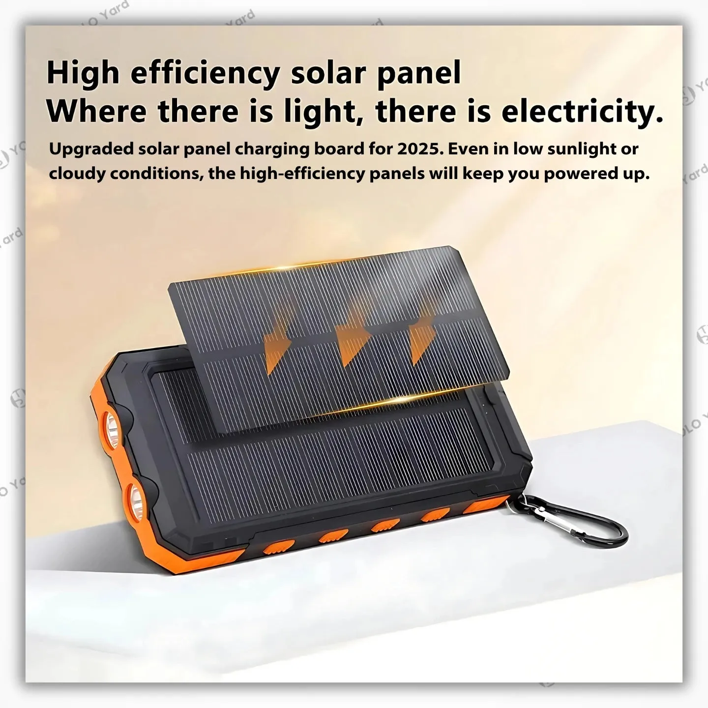 Solar Charger Power Bank | High-Capacity 20000mAh 2-USB 3.0 USB-C