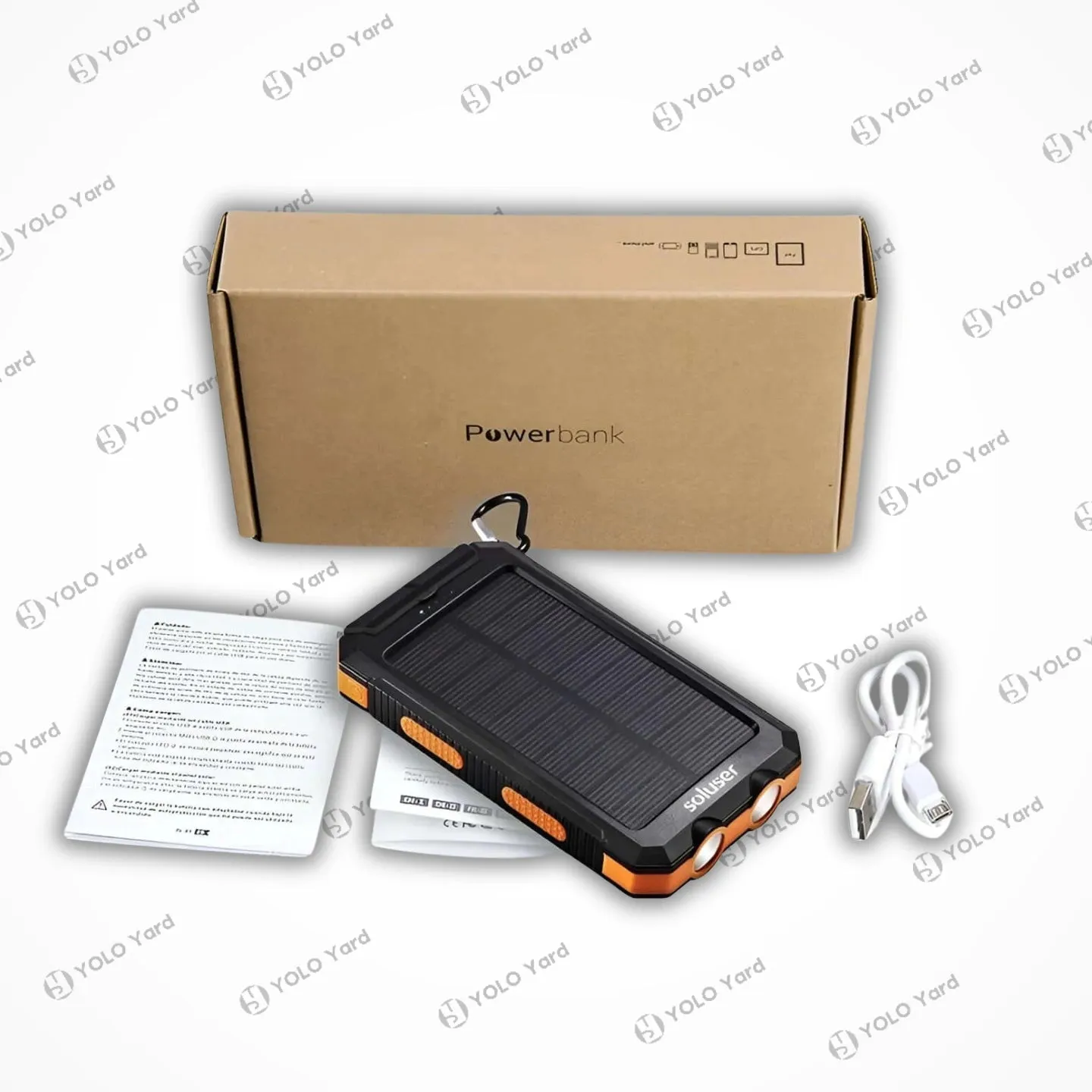 Solar Charger Power Bank | High-Capacity 20000mAh 2-USB 3.0 USB-C