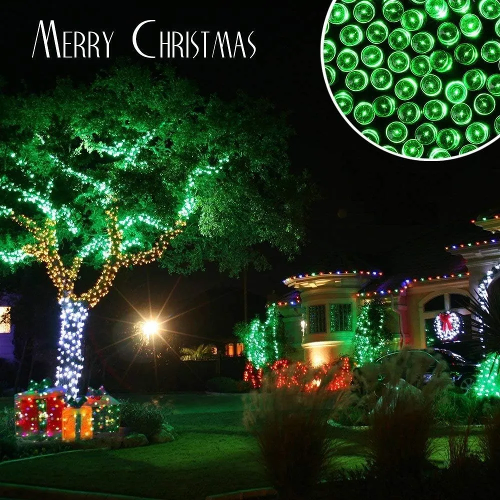 Solar Christmas Light String, 5m 20LED Outdoor Light String 8 Modes Waterproof Solar String Lights for Trees Patio Fence Party Christmas Decor (Green)