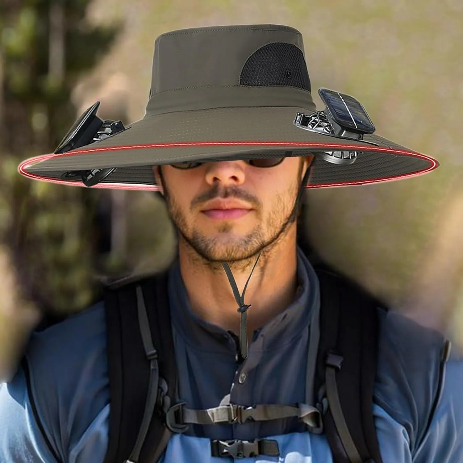 Solar Fan Hat for Men Women, Hat with Fans Solar Power, 2 Solar Fan Sun & USB Charging Sombrero Con Ventilador Solar