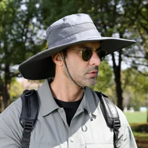 Solar Fan Hat, Outdoor Wide Brim Solar Fan Hat with 2 Solar Fans Fishing Hat, Removable & USB Charging for Fishing