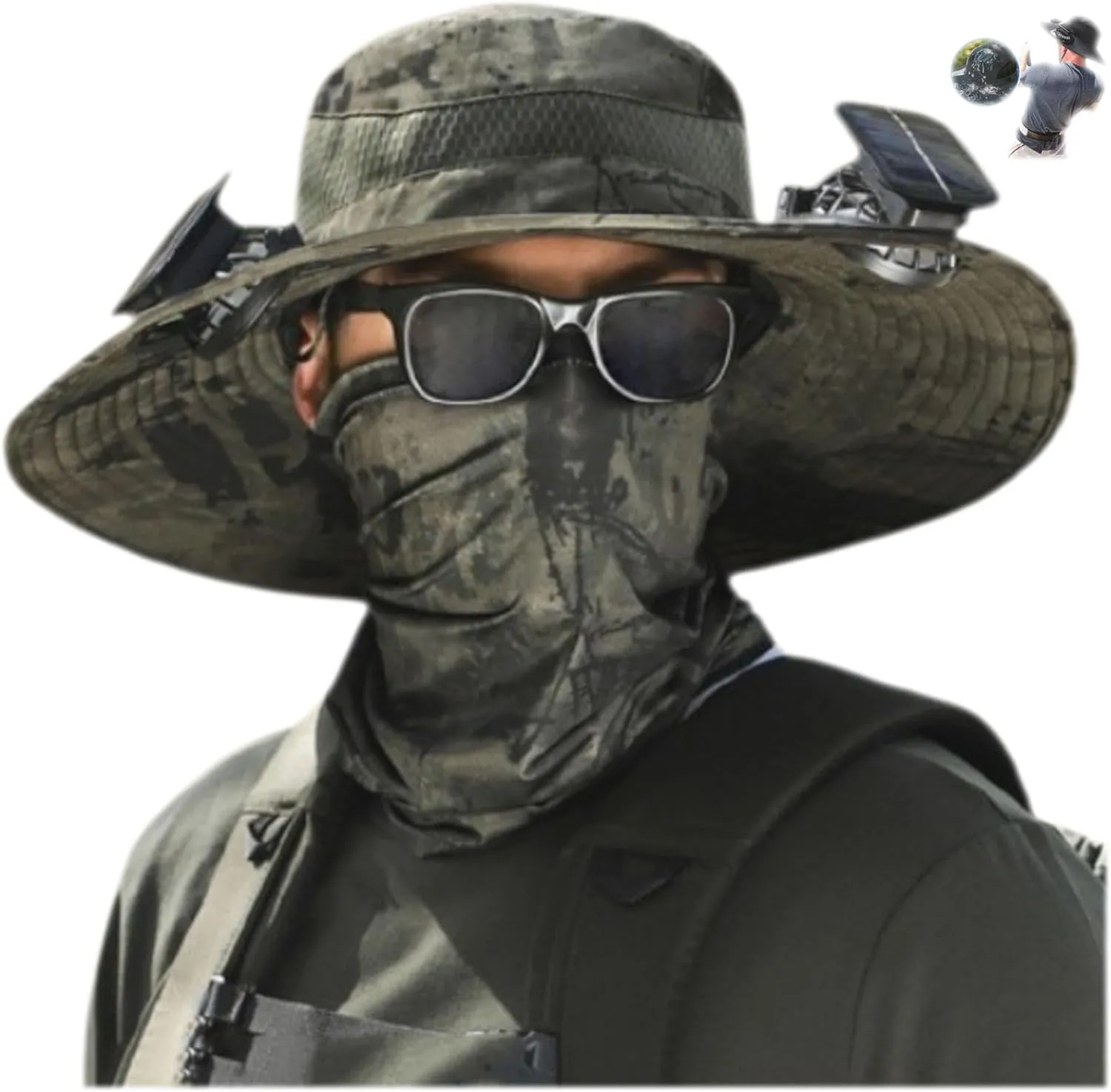 Solar Fan Hat with Fans Solar Power,Solar Powered Fan Hat for Men Fishing,Removable & USB Charging Fan