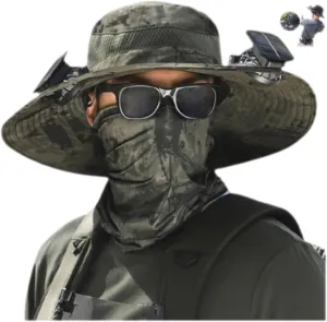 Solar Fan Hat with Fans Solar Power,Solar Powered Fan Hat for Men Fishing,Removable & USB Charging Fan