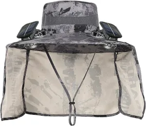 Solar Fan Sun Hat for Men Women Fishing Hat with Neck Flap Wide Brim Bucket Hat Uv Protection for Beach Camping Hiking