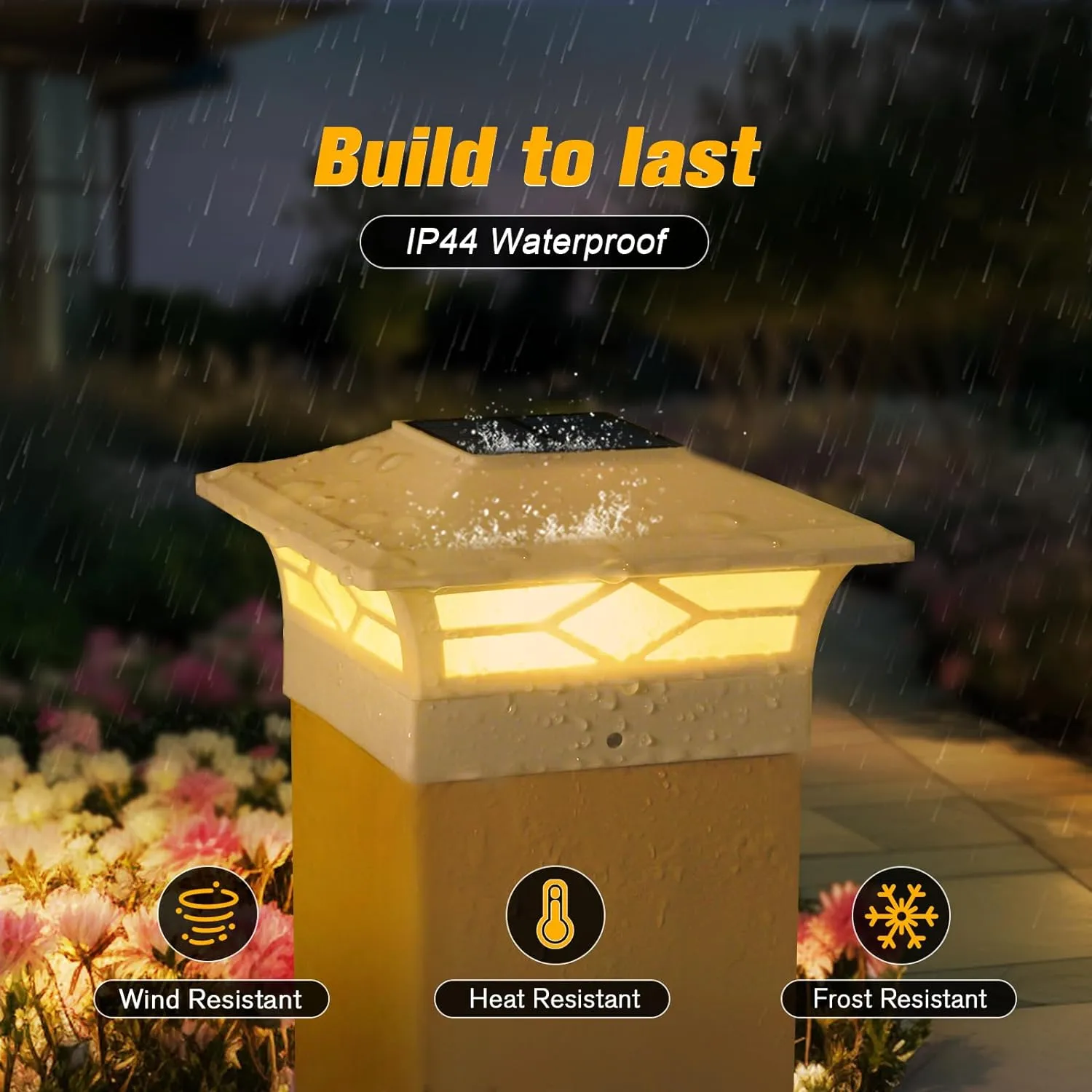 Solar Fence Post Lights - 4x4 Solar Post Cap Lights for Vinyl Fence, Outdoor Warm/Cool White Lighting, Waterproof Decorate Garden Pathway