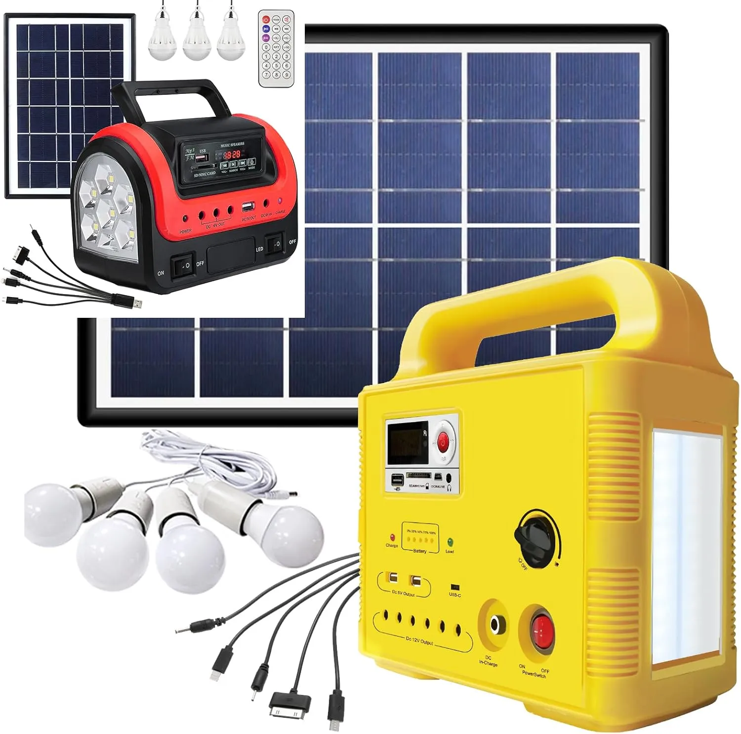 Solar Generator,Portable Generator,Solar Power Bank Lifepo4 with Led Flashlight for Hurricane Supplies(Red)
