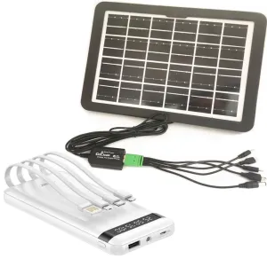 Solar Panel Charging Station 8W   Fast Charging Powerbank - Built in Cables
