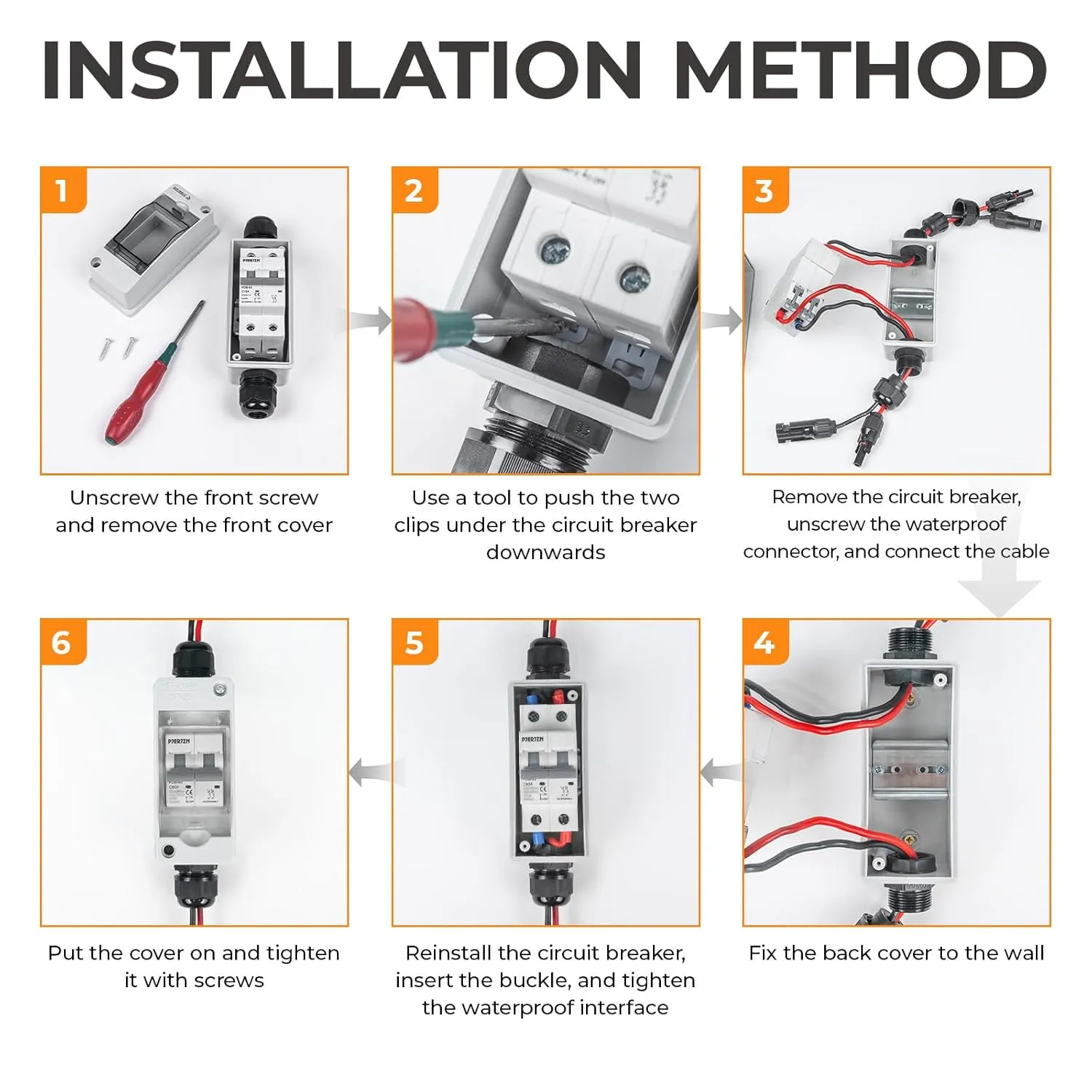 Solar Panel Disconnect Switch 16A 550V Solar Shut Off Switch Outdoor DC Miniature Circuit Breaker Box, IP65 Waterproof UV-Proof for Solar PV Home (16 Amp)