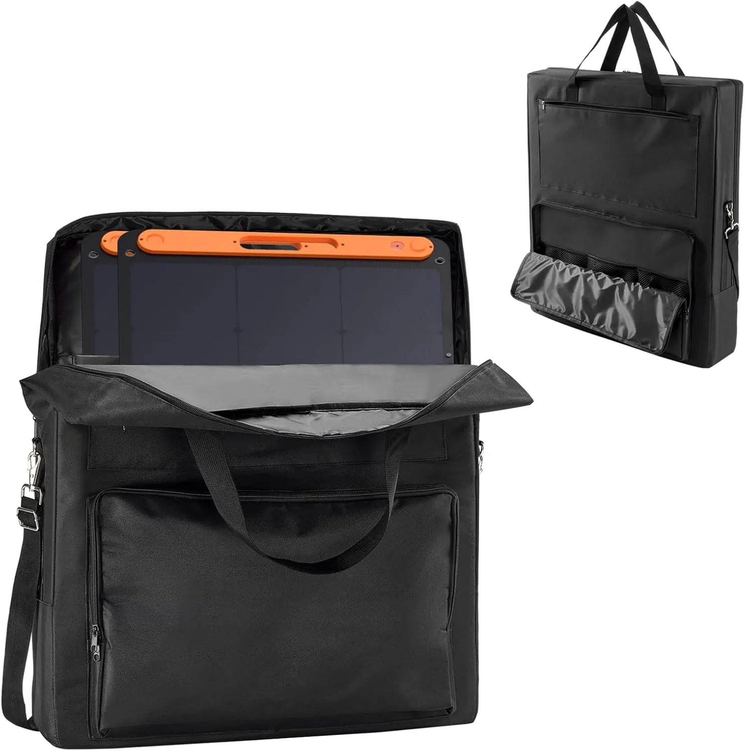 Solar Panel Storage Bag Compatible with Jackery Solar Panel 100 Watt,Padded Solar Panels Bag,Solar Panels Carrying Case with 2 Pockets (22 x 4.72 x 25.6in,Black)
