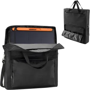 Solar Panel Storage Bag Compatible with Jackery Solar Panel 100 Watt,Padded Solar Panels Bag,Solar Panels Carrying Case with 2 Pockets (22 x 4.72 x 25.6in,Black)