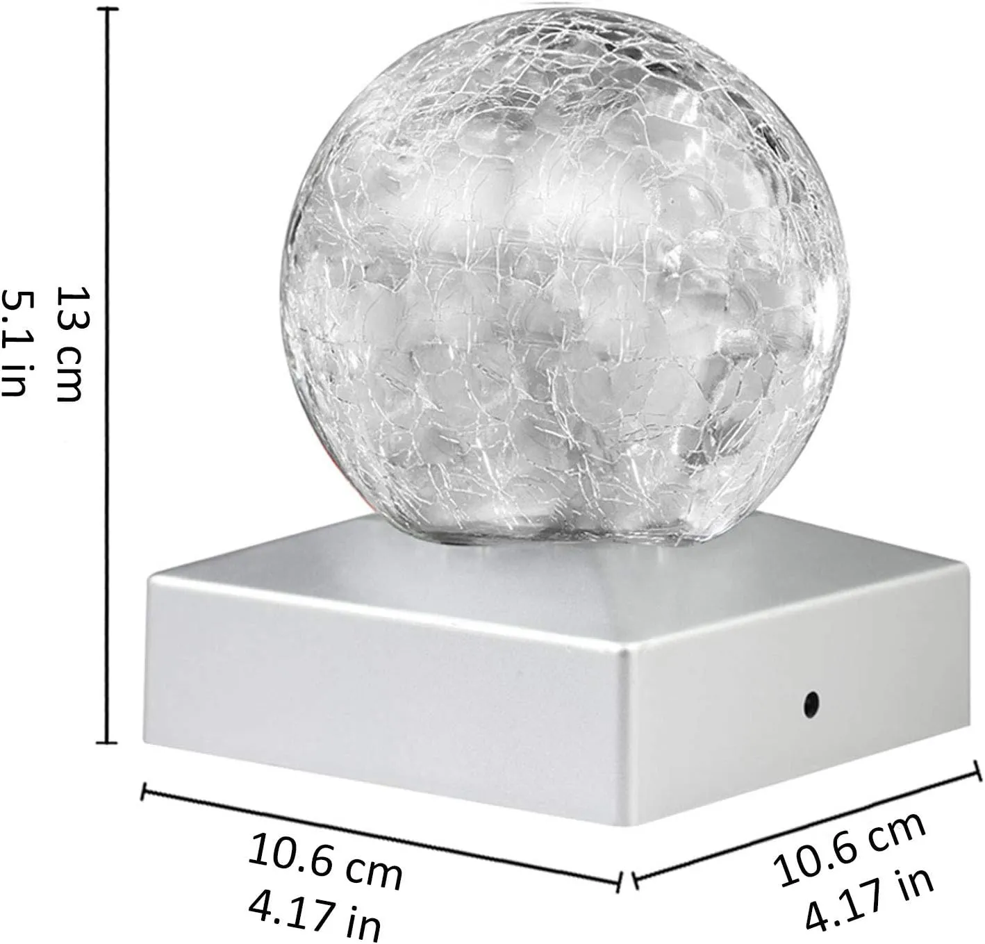 Solar Post Lights - Outdoor Post Cap Light for Fence Deck or Patio Garden Decoration- Solar Powered Gazing Ball Caps, LED Lighting, Lamp Fits 4x4 - White 4 Pack