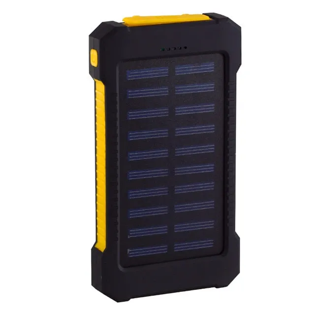 Solar Power Bank Waterproof 30000mAh Solar Charger 2 USB Ports External Charger Powerbank for Xiaomi Smartphone with LED Light
