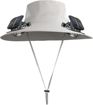 Solar Powered Fan Hat for Men & Women Wide Brim Sun Protection UPF 50   with Built-in Fans Outdoor Fishing & Beach Hats