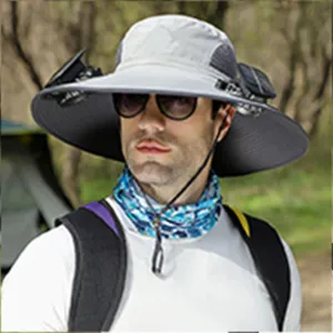 Solar Powered Fan Hat for Men Wide Brim Solar Fan Hats, Hat with Fans Solar Power Outdoor Hiking Fishing Beach Hat