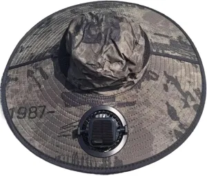 Solar Powered Fan Hat with 2 Removable Fans Wide Brim Sun Hat for Outdoor Fishing, Hiking Gardening, USB Solar Charging