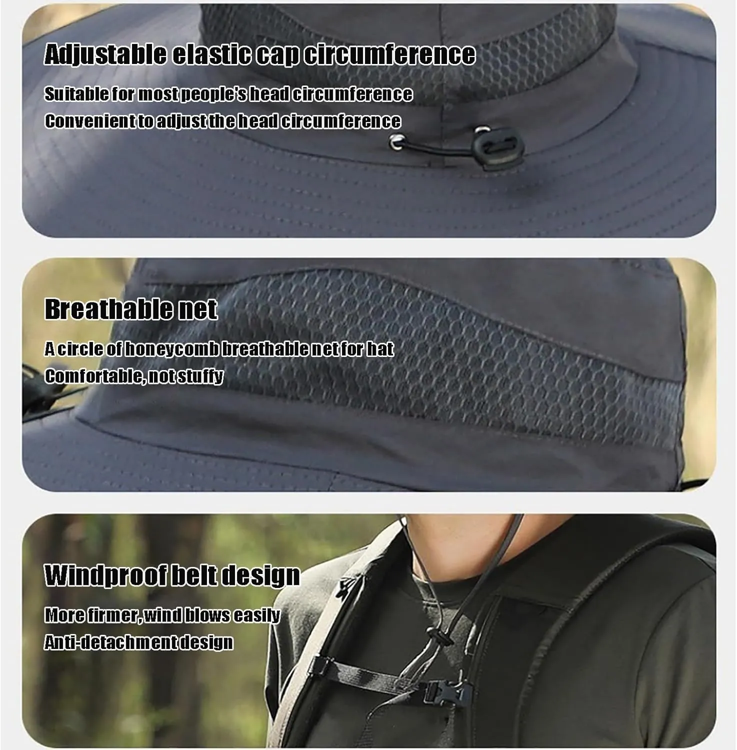 Solar Powered Fan Hat,Wide Brim Solar Fan Hat Outdoor Fishing,50 Bucket Beach Hats with Sunglasses,Waterproof USB Charging