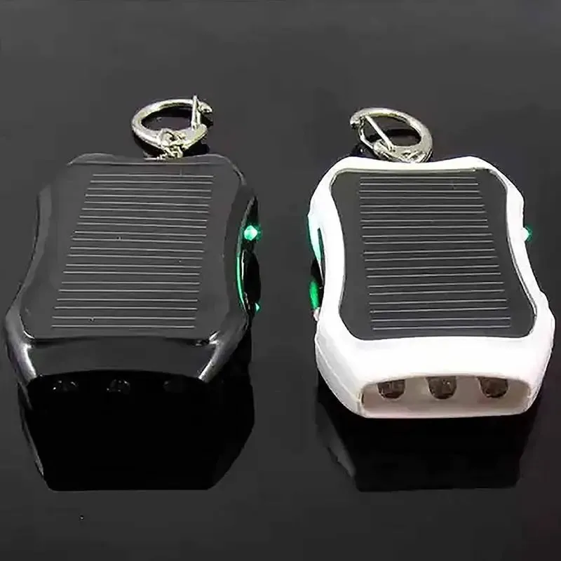Solar Powered Mini Keychain With LED Flashlight & 1500mAh Solar Power Bank for Outdoors